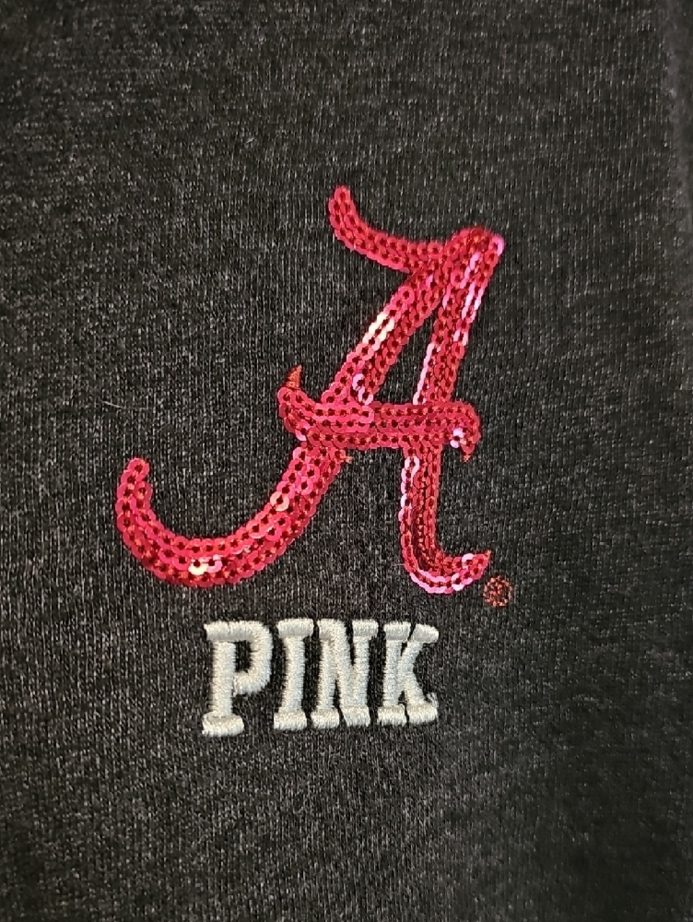 PINK Victoria's Secret Black Quarter-Zip Pullover with White Logo - Picture 3 of 5